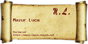 Mazur Luca névjegykártya